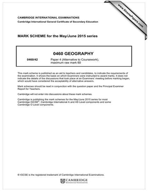 Read Paper 4 Geography 0460 May June 2015 Cehangore 