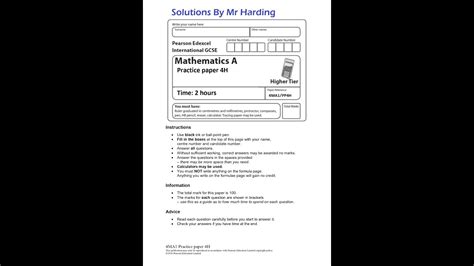 Full Download Paper 4H Morning 16 May 2012 Maths 