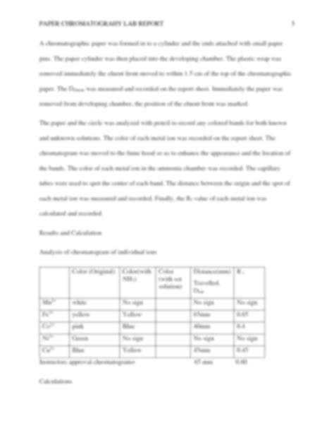Read Online Paper And Ion Exchange Chromatography Lab Report 