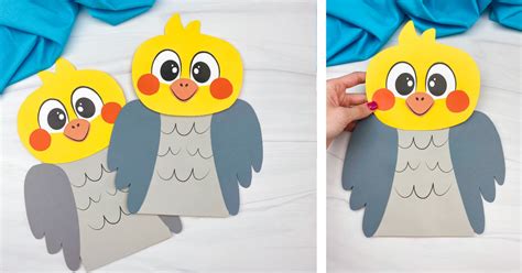 Download Paper Bag Bird Puppet Templates 