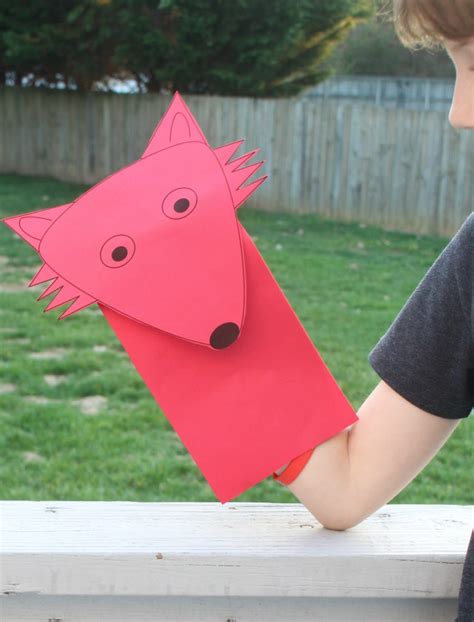 Download Paper Bag Fox Puppet Cut Out 
