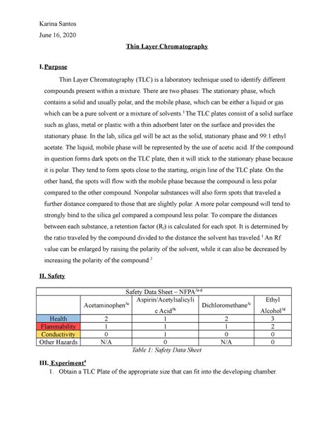 Read Online Paper Chromatography Lab Report Discussion 