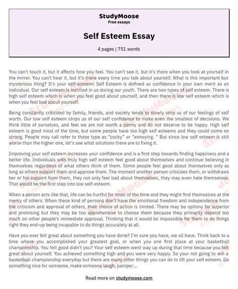 Download Paper On Self Esteem 
