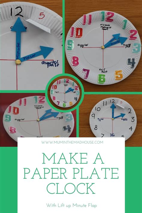 Download Paper Plate Clock Craft Template 