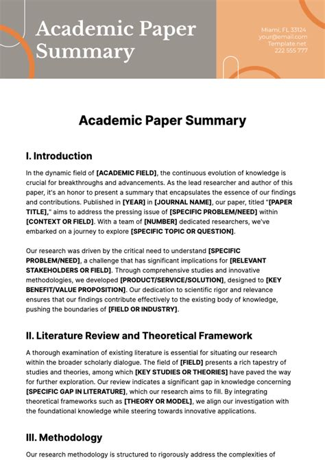 Read Online Paper Summary Template 
