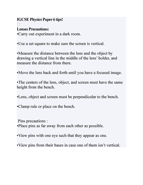 Full Download Paper6 Igcse Physics Notes 