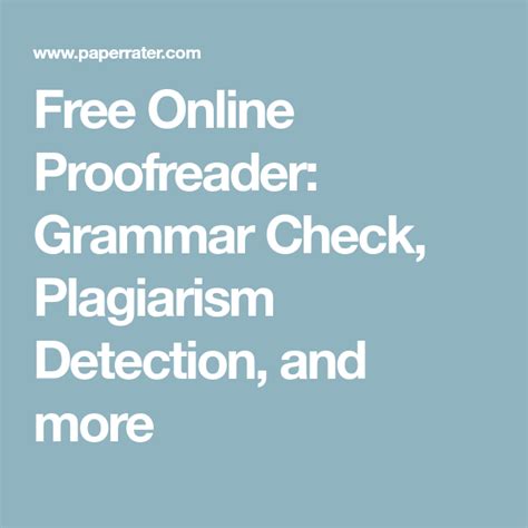 Paperrater Free Online Proofreader With Grammar Check Plagiarism Grade Paper - Grade Paper