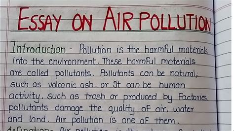 Read Papers On Air Pollution 