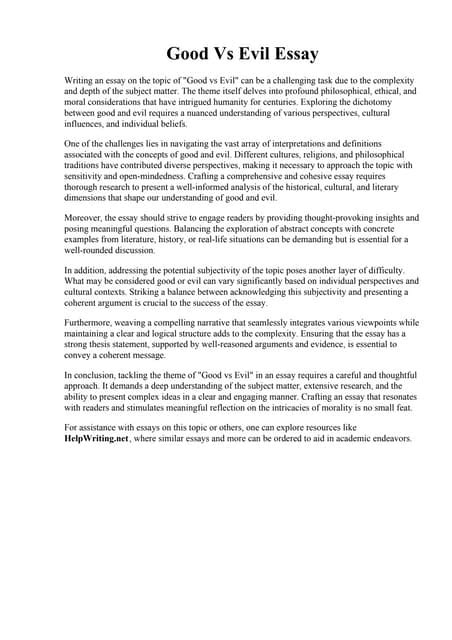 Download Papers On Evil 