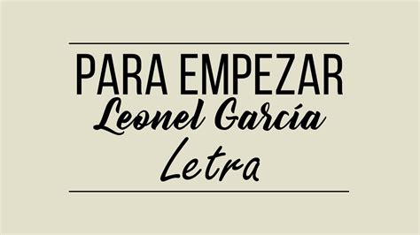 Para Empezar Letra