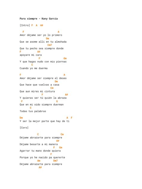 Para Siempre Letra