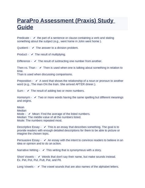 Read Para Assessment Test Study Guide 
