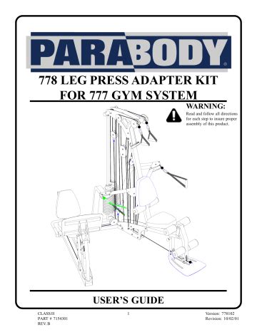 Read Online Parabody 225 User Guide 