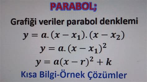 Parabol Denklemi Yazma
