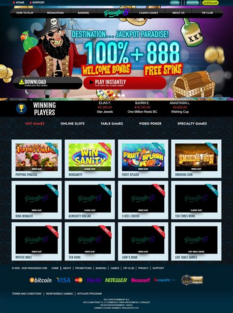 paradise 8 casino free spins znfv