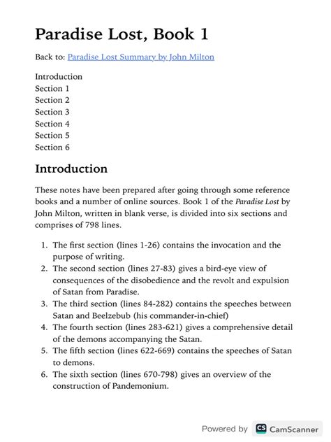 Paradise Lost Book Summary