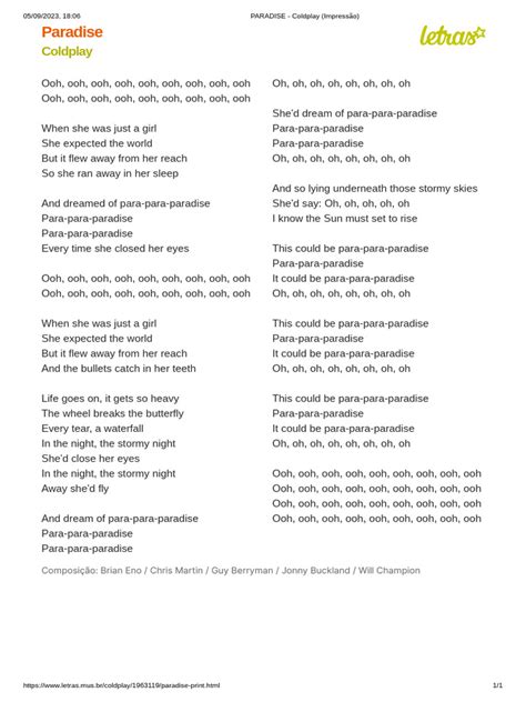 Paradise Lyrics By Coldplay