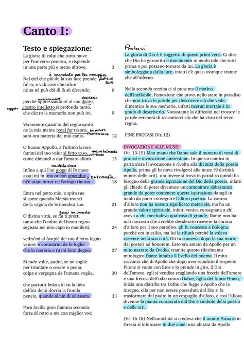 Paradiso Canto 1 Parafrasi
