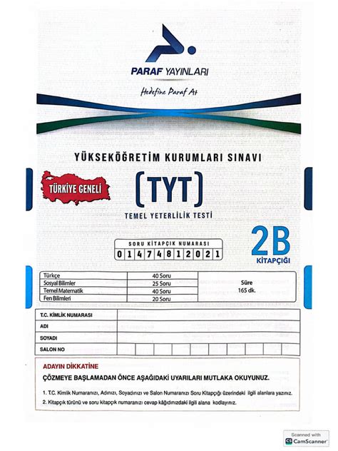 Paraf Deneme Sonuçları