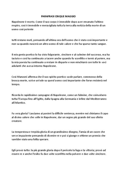 Parafrasando 5 Maggio