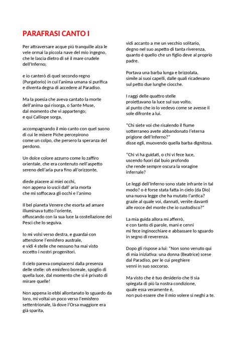 Parafrasi 1 Canto Del Purgatorio