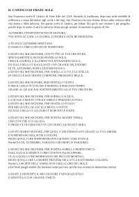 Parafrasi Del Cantico Delle Creature