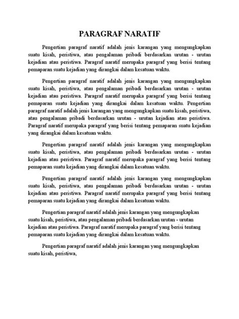 Paragraf Naratif Adalah