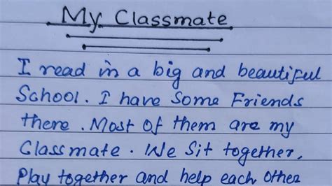 paragraph about my classmate