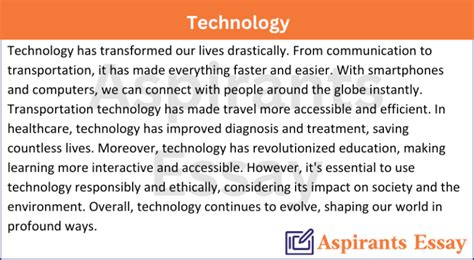 Paragraph About Technology