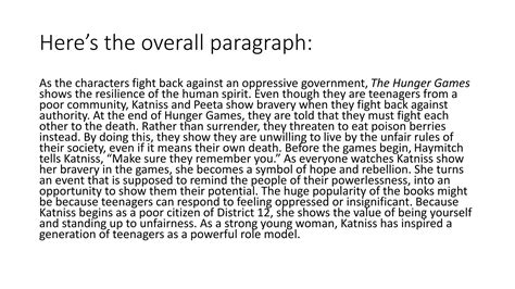 paragraph of hunger games