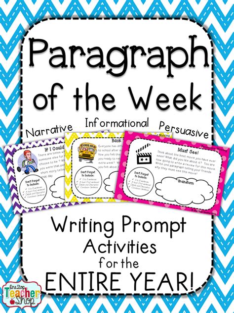 Paragraph Of The Week Writing Prompts For Paragraph Activities For Paragraph Writing - Activities For Paragraph Writing
