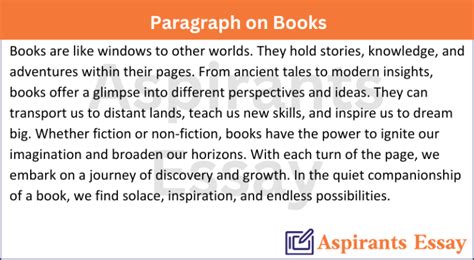 Paragraph On Books