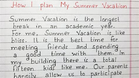 Paragraph On Plans For Summer Vacation Aspiringyouths Com Paragraph On Summer Vacation - Paragraph On Summer Vacation