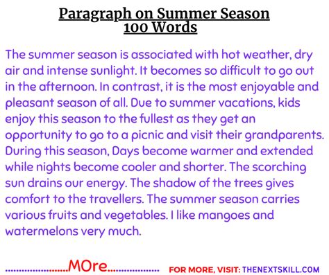Paragraph On Summer Season In 200 Words Paragraph On Summer Holidays - Paragraph On Summer Holidays