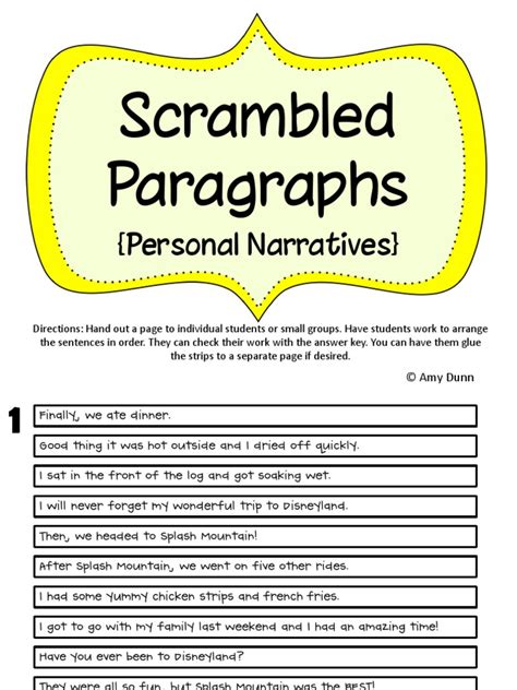 Paragraph Writing Activity Scrambled Paragraph Print Tpt Writing Prompts - Tpt Writing Prompts
