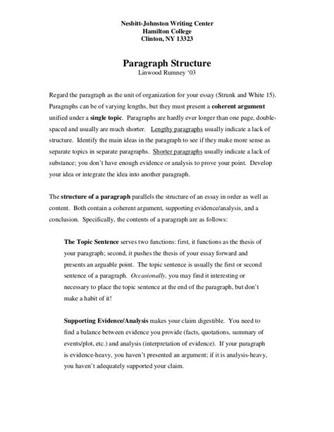 Paragraph Writing Format