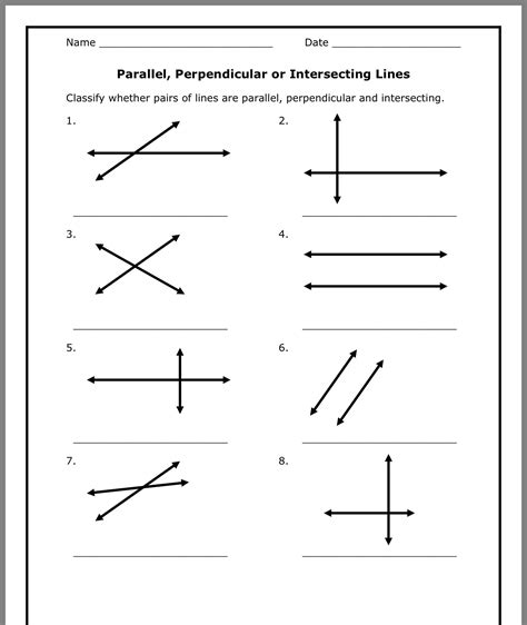 Parallel And Perpendicular Lines Worksheets Parallel Perpendicular Worksheet - Parallel Perpendicular Worksheet
