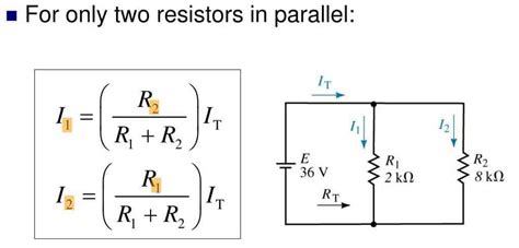 parallel circuit current divider formula