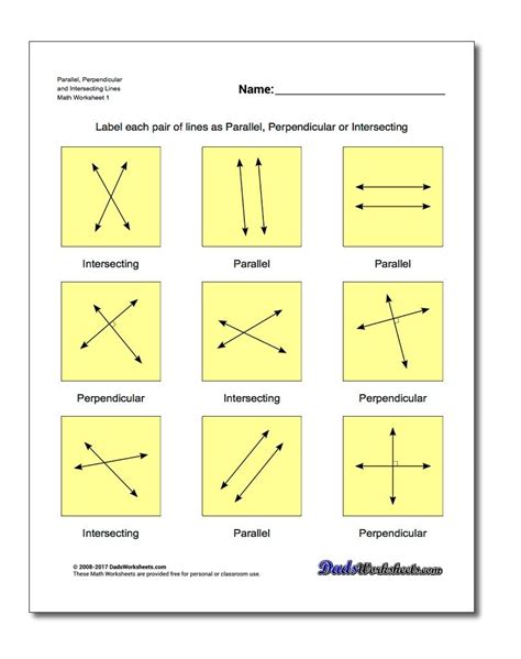 Parallel Intersecting And Perpendicular Lines Worksheets Intersecting And Parallel Lines Worksheet - Intersecting And Parallel Lines Worksheet