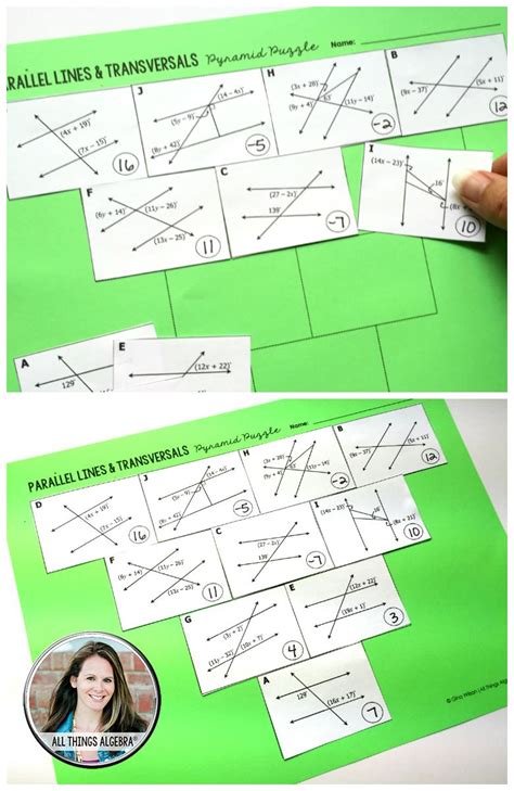 Parallel Lines And Transversals Pyramid Puzzle   Worksheet Category At Wstravely Com - Parallel Lines And Transversals Pyramid Puzzle