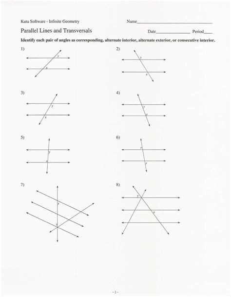 Parallel Lines And Transversals Worksheet Answer Key With Parallel And Transversal Worksheet - Parallel And Transversal Worksheet