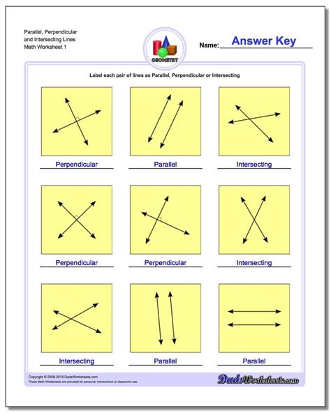 Parallel Perpendicular And Intersecting Lines Worksheet Intersecting And Parallel Lines Worksheet - Intersecting And Parallel Lines Worksheet