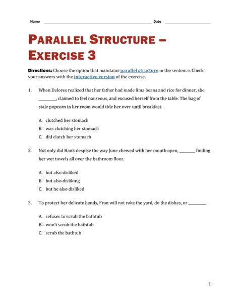 Parallelism Exercises And Answers