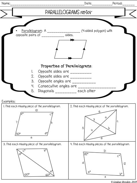 Parallelogram Properties Worksheets Printable Free Online Pdfs Cuemath Conditions For Parallelograms Worksheet Answers - Conditions For Parallelograms Worksheet Answers