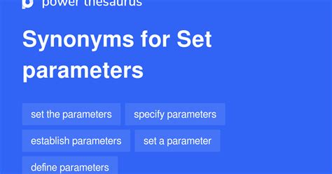 Parameters Synonym
