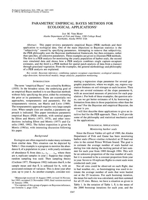 Read Parametric Empirical Bayes Methods For Ecological Applications 