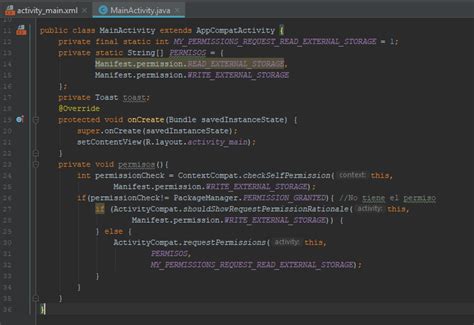parametros de un requestpermissions en android