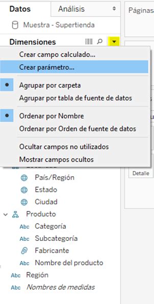 parametros en tableau