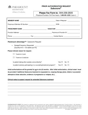 Paramount Preauth Form