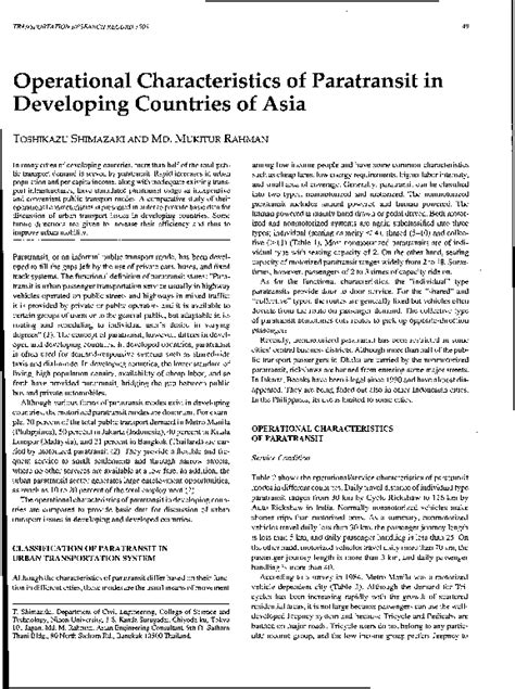Paratransit In Developing Countries Songtaew In Thailand